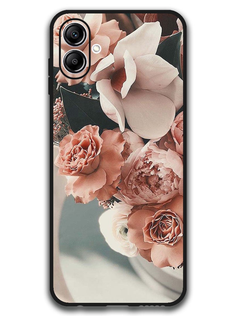 Theodor Case Compatible with Samsung Galaxy A07 6.7 Inch Protection Shockproof Bumper Cover Peach Roses - Image 1